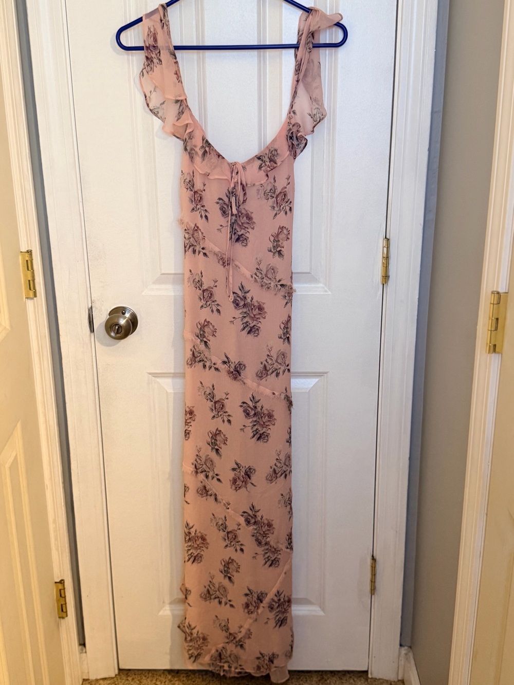 Love Shack Fancy pink rose flowy dress medium